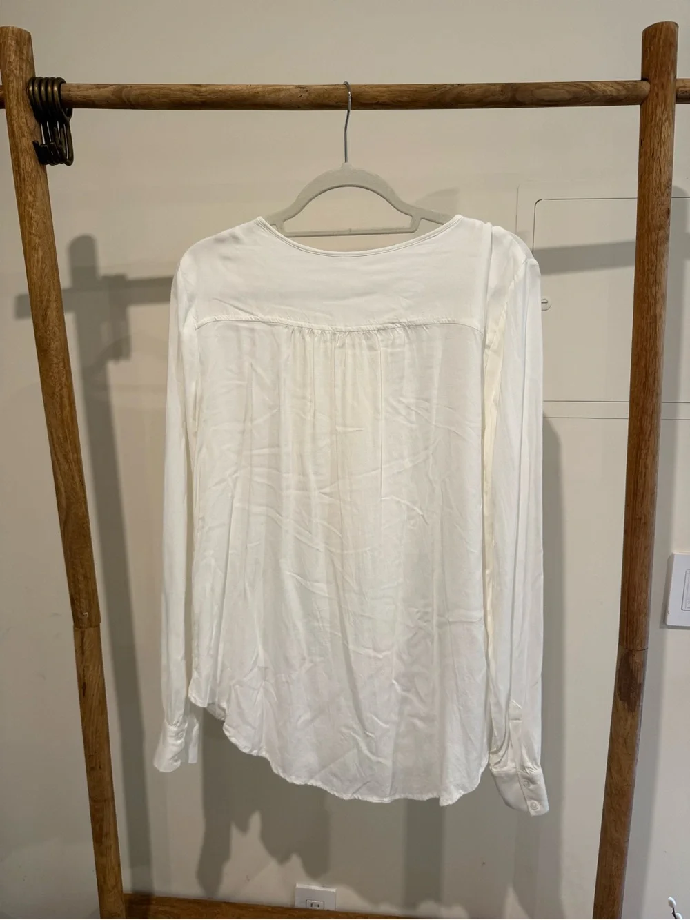 Sundance White Ruffle-Front Button Blouse - Picture 2 of 3